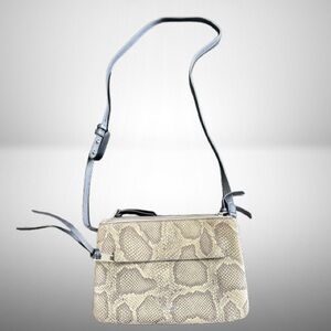 Vince Camuto Faux Snakeskin Crossbody Bag – Gray Taupe Textured Mini Purse
